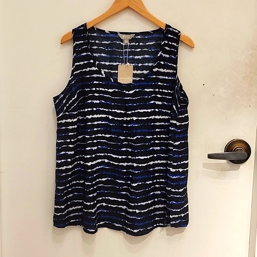 NWT anthology Navy/Blue/White Sleeveless‎ Top Size 16